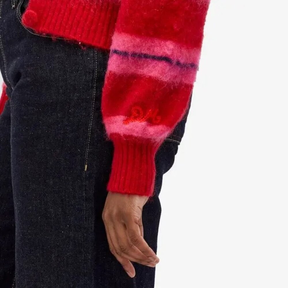 NWT Damson Madder Women's Cece Stripe Cardigan - Red/Pink Stripe - Picture 8 of 8